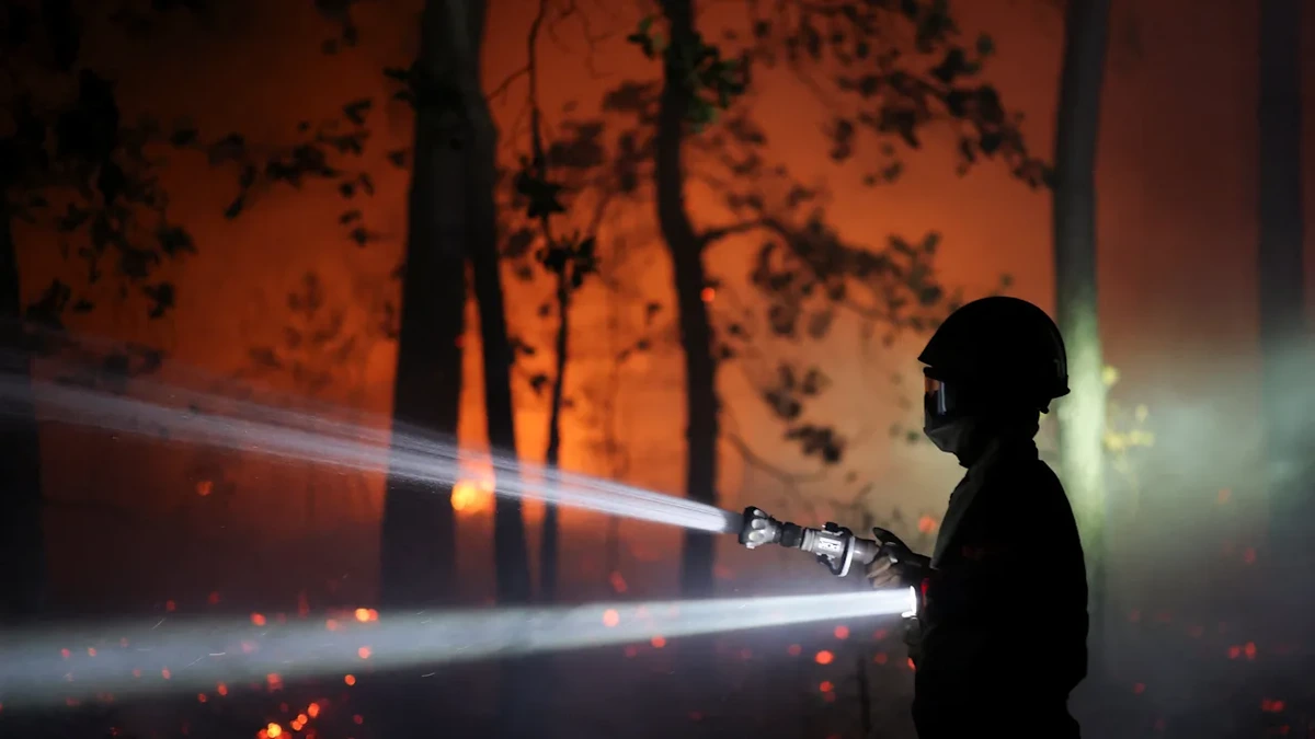 Mit Benzin!: Feuerwehrmann legte das Riesenfeuer vor Paris
