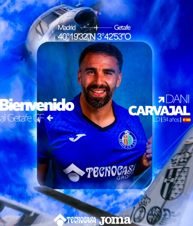 El Getafe hace oficial el fichaje de Dani Carvajal